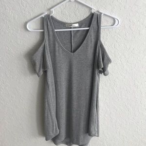 Grey open shoulder blouse